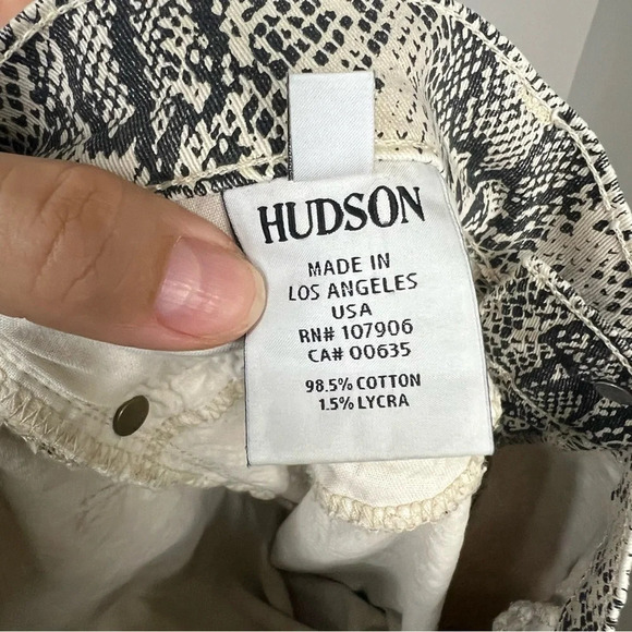 HUDSON stretchy snake print denim pants Sz 29 - Picture 7 of 8